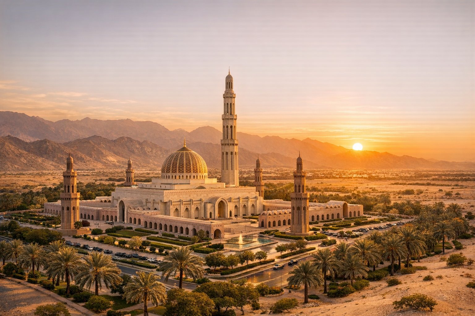 Sultan Qaboos Grand Mosque in Maskat – Oman Einreise über Muscat International Airport